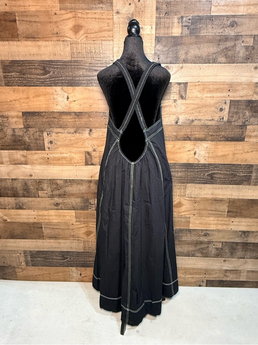 Free People Women's Black White Maxi Dress XL Extra Large TEP 101 - Picture 4 of 5